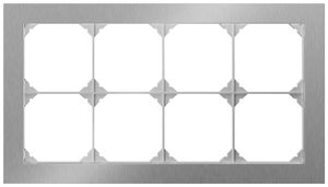 UP-Abdeckrahmen EDIZIO.liv prestige SNAPFIX® 2×4 274×154mm Edelstahl Cr