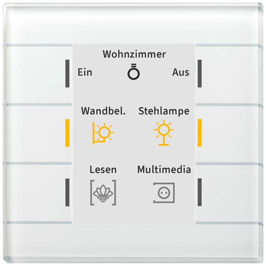 Appareil de contrôle KNX ENC MDT BE-GT20W.02 6t/6a écran verre blanc