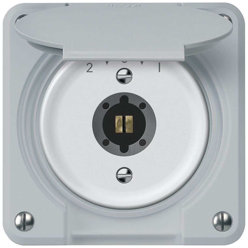 UP-Schlüsselschwenktaster robusto 1P 2NO 2CO 20A 250V 86×86mm grau
