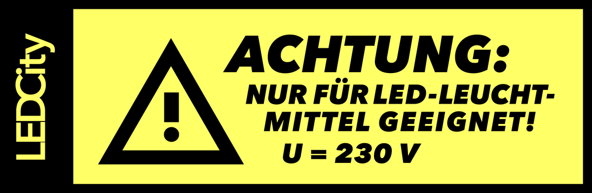 Warnaufkleber "umverdrahtete Leuchte" Gemäss ESTI-Richtlinie