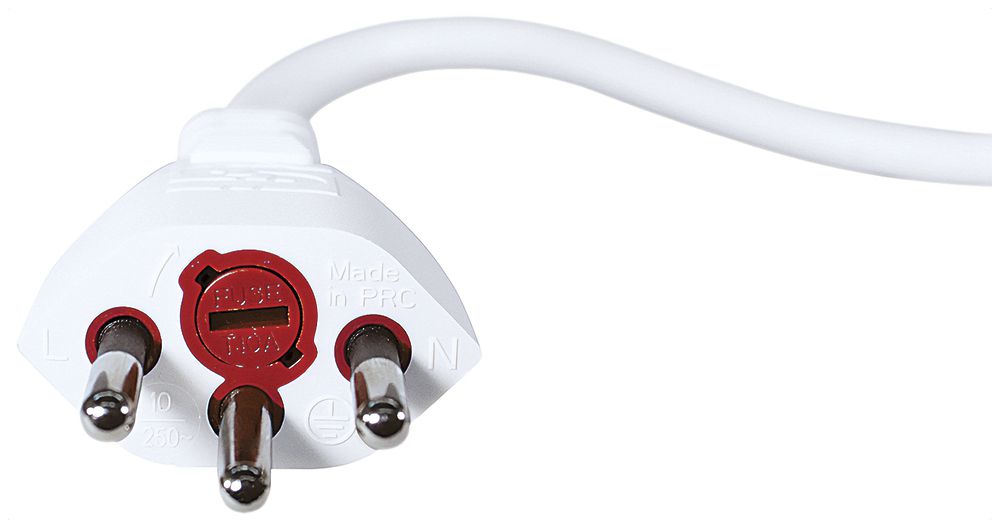 Câble de rallonge Steffen Td 3×1mm² 5m T12/T13 avec microfusible blanc