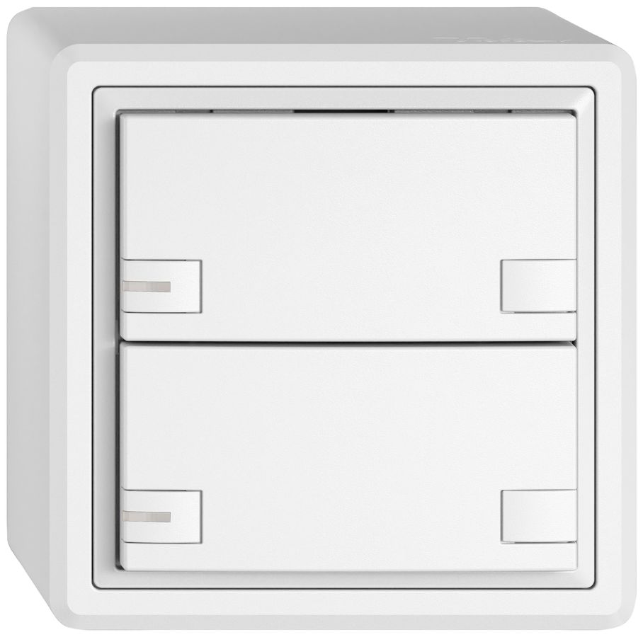 Poussoir universel AP EDIZIO.liv UNI SNAPFIX® 12…48V a.LED bleu 2× comm.2T bc