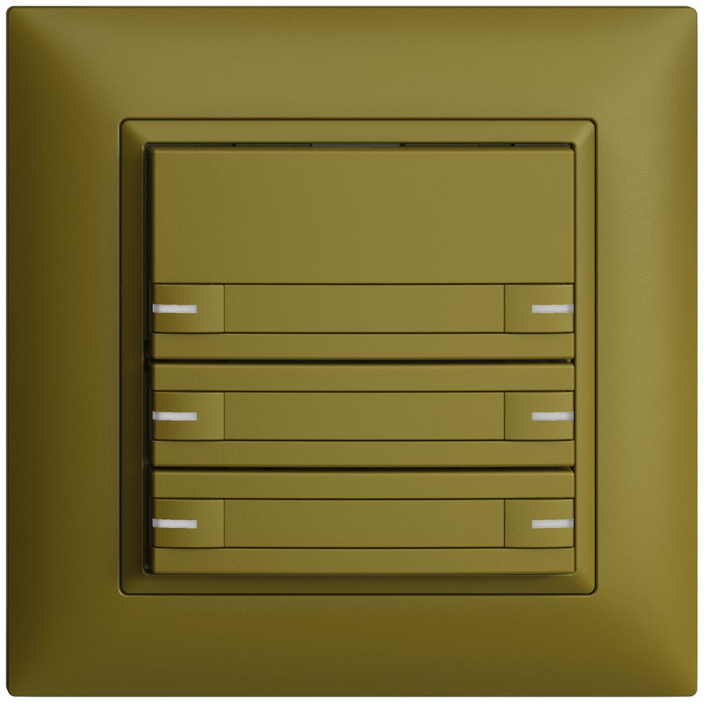Poussoir ENC KNX 6× EDIZIOdue olive RGB avec LED avec insert papier