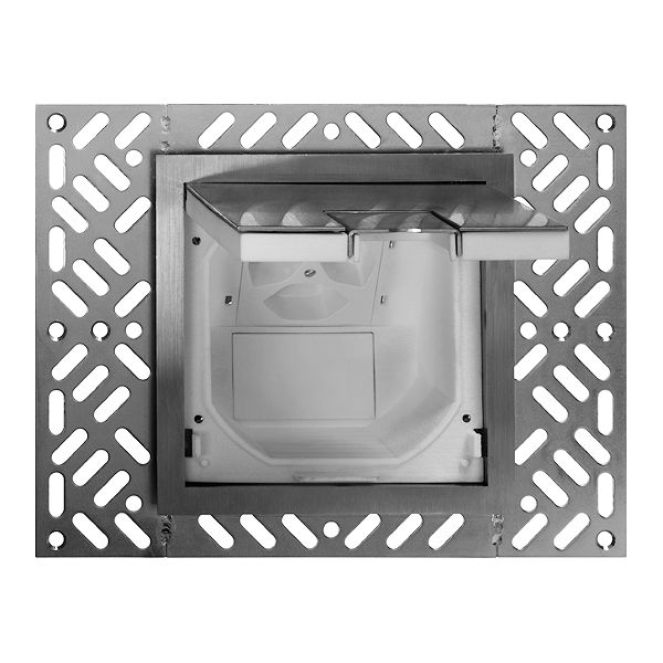 Bodendose FH 154×154mm auflieg mit Klappdeckel Cr geschl.