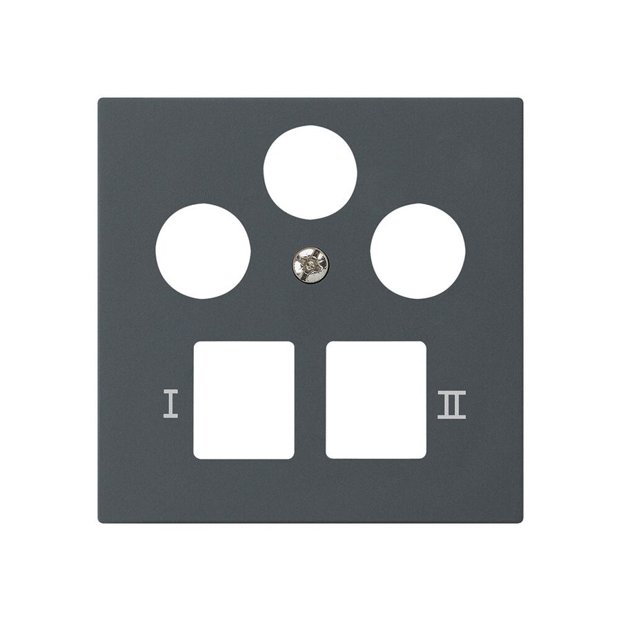 Placca frontale kallysto per R&M HWS antracite 3 fori SAT multimedia