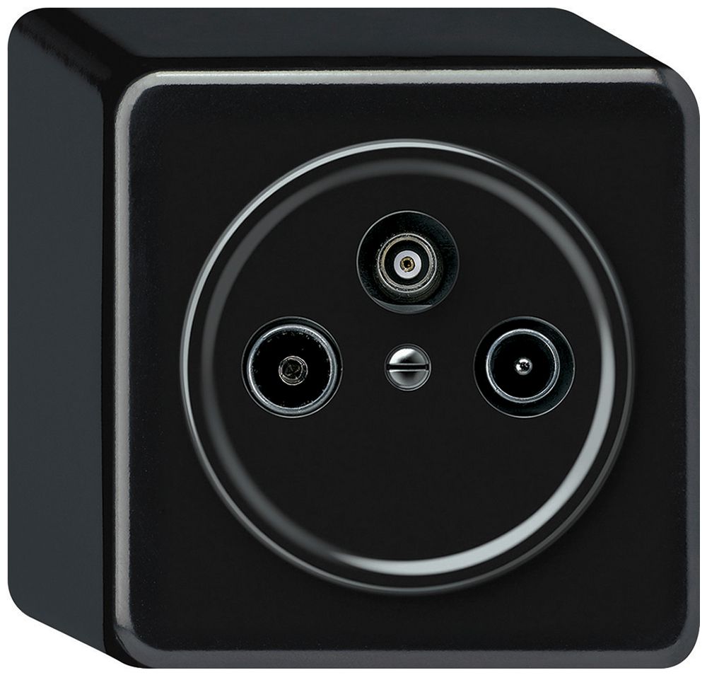 AP-Antennendose TV-R-SAT origin Durchgangsdose 5.5dB schwarz