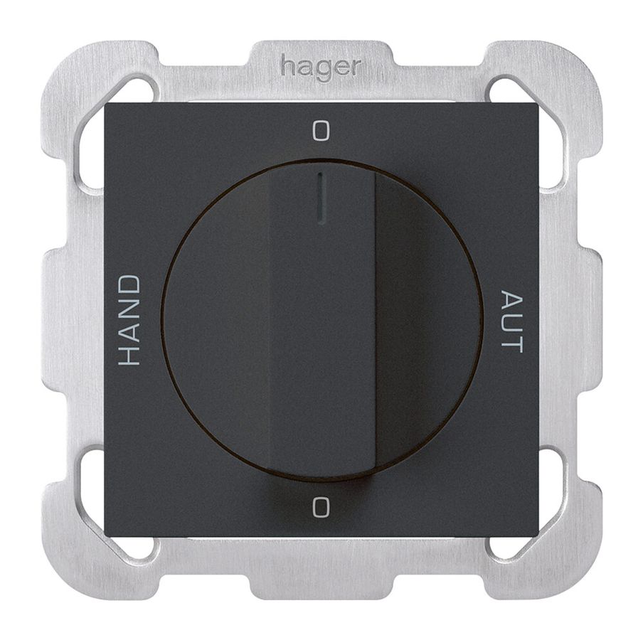 Interruttore rotativo INC 0-Man-0-Aut. nero kallysto 2/1L con manopola