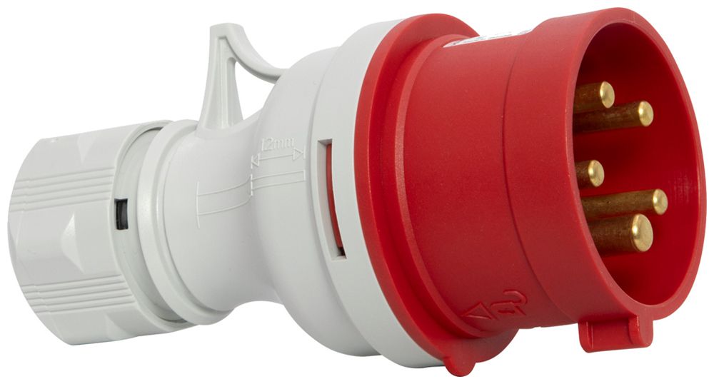 Fiche Brennenstuhl CEE 16A 3L+N+PE 400V 6h ro Ø70×130mm IP44