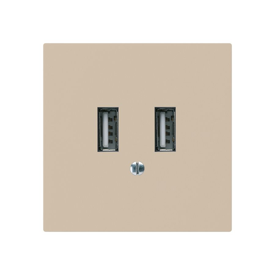 UP-USB-Ladesteckdose Hager kallysto A 240V 2400mA beige