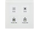 UP-Taster KNX MDT BE-GTT4W.01 4T/4B LED Temp.Glas weiss