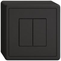 AP-Druckschalter EDIZIO.liv Wiser SNAPFIX® m.Nebenstelle 2T 2B schwarz