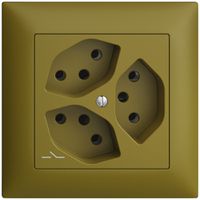 UP-Steckdose EDIZIOdue 3×T13 1×S olive