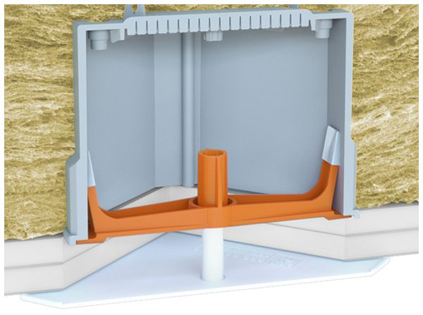 Coperchio innesto HSB Slim con fissaggio diagonale, 130×130mm, bianco s.alogeni