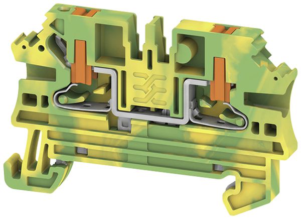 Borne de passage Weidmüller AL2C PUSH IN 2.5mm² 24A 800V DIN35 vert/jaune