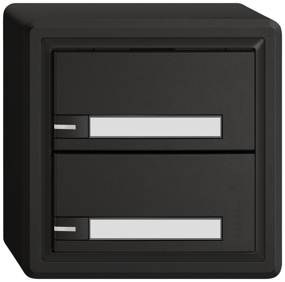 AP-Universaltaster EDIZIO.liv UNI SNAPFIX® m.LED RGB 2× 1-Tbed.Pap.sz