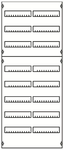 REG-Ausbaumodul ABB 2V4A, für Kleinverteiler CombiLine 2-Feld 8-reihig 192TE