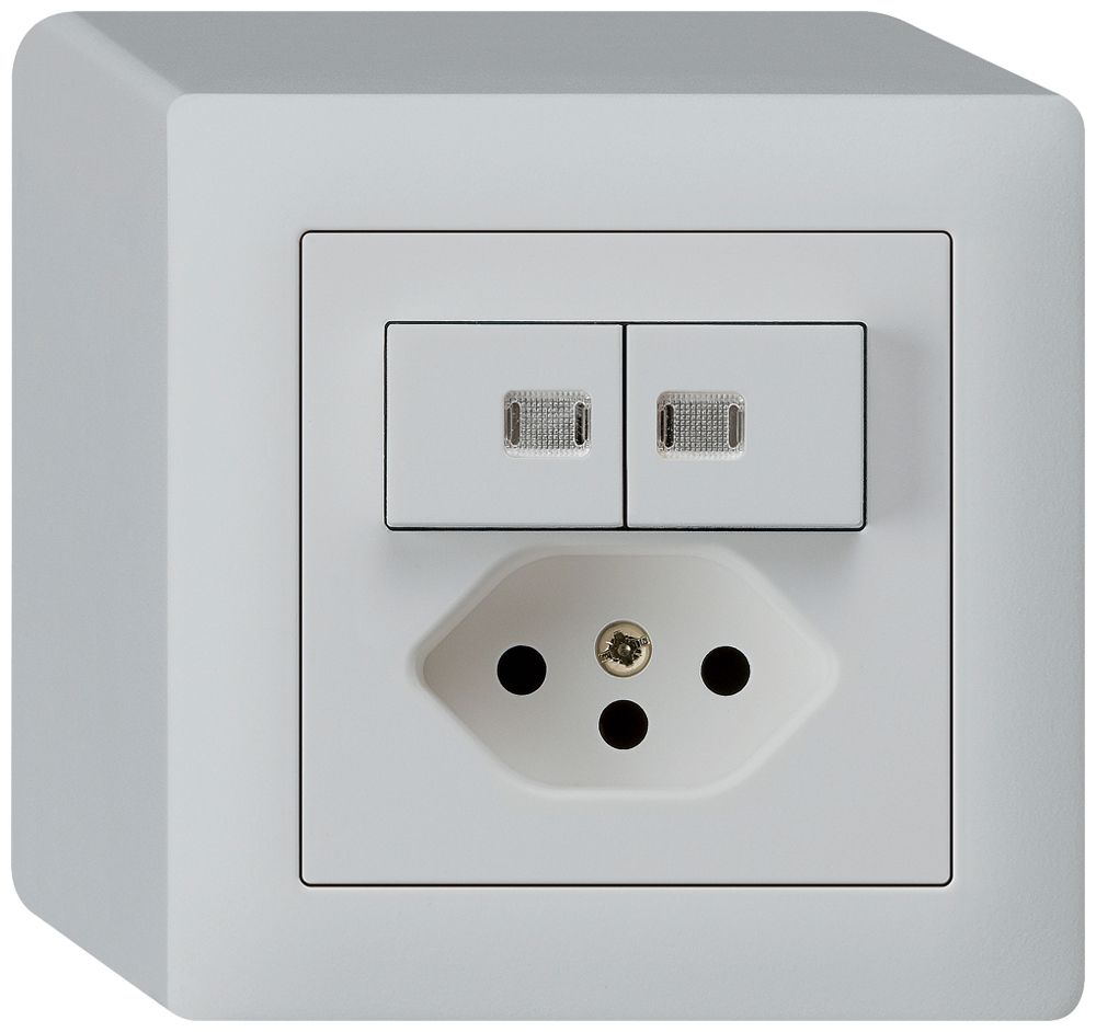 AP-Leuchtkombination 3/1P+A-R+T13 hellgrau kallysto 2 Linsen