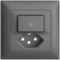 UP-Frontset EDIZIOdue T13 dunkelgrau 88×88mm mit Linse für Kleinkombi