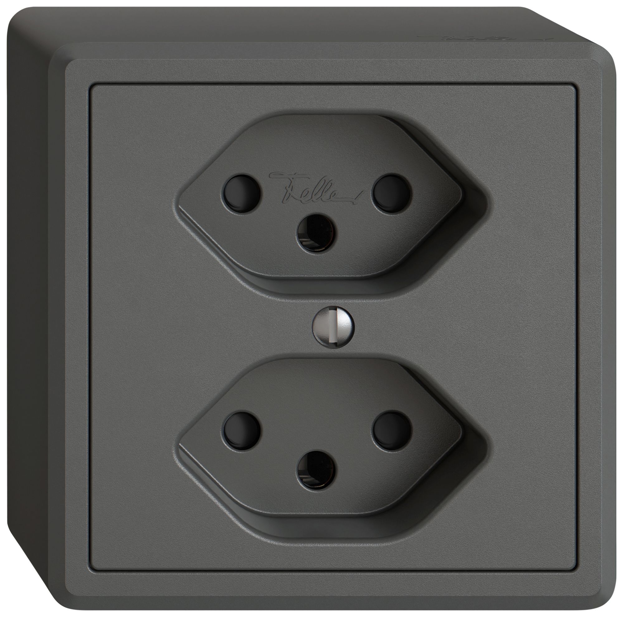 AP-Steckdose EDIZIO.liv SNAPFIX® 2×T13 mit Shutter dgu