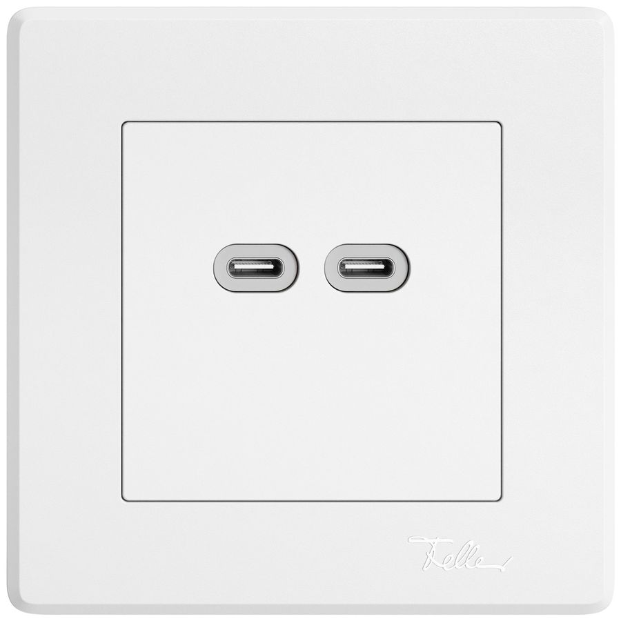 UP-USB-Ladesteckdose EDIZIO.liv SNAPFIX® 230VAC 18W 2×USB Typ C ws