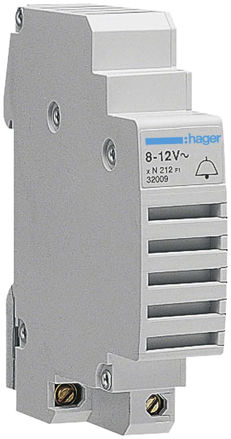 EB-Läutwerk Hager 8…12V AC 85dB 1TE lichtgrau