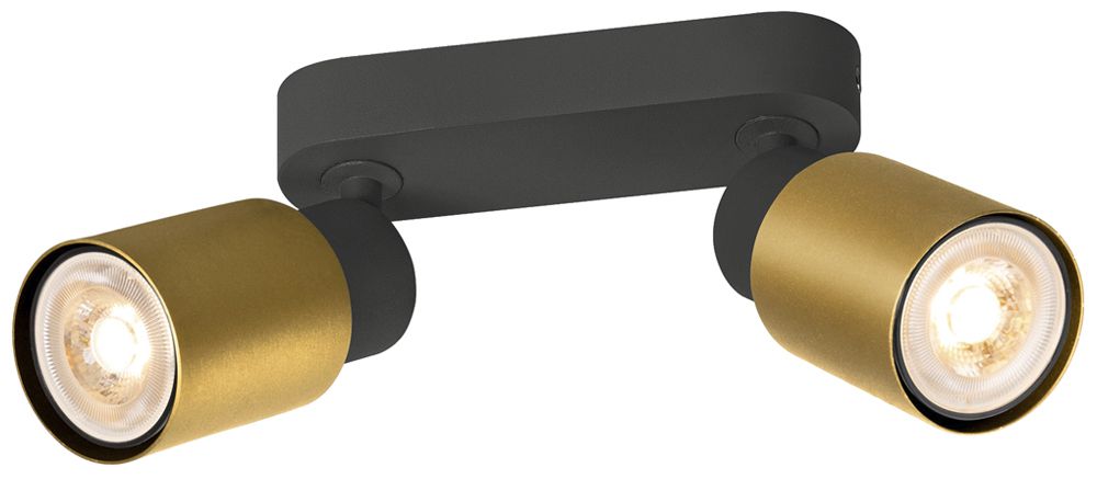 Spot SLV PURI 2.0 Tube CW GU10 2×6W VAR 150×42×138mm noir/or