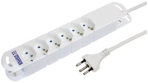 Steckdosenleiste STEBA VARIABL 6×T13 ohne Schalter 3m weiss