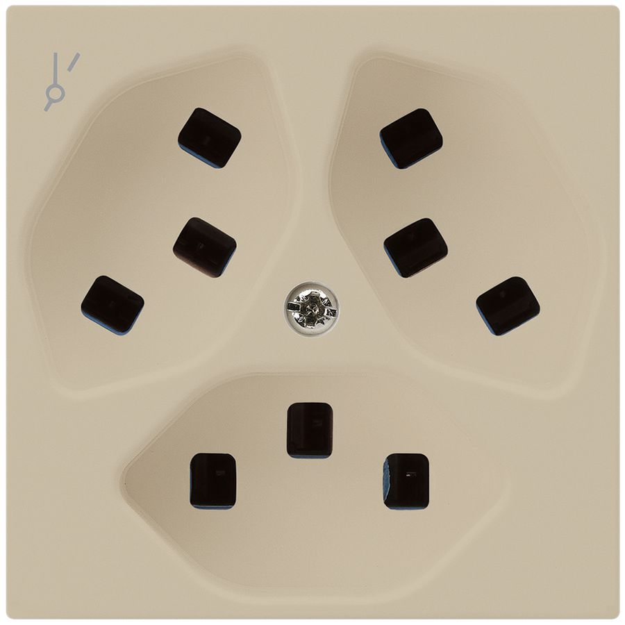 Steckdose Hager kallysto 3×T23 1×S A beige