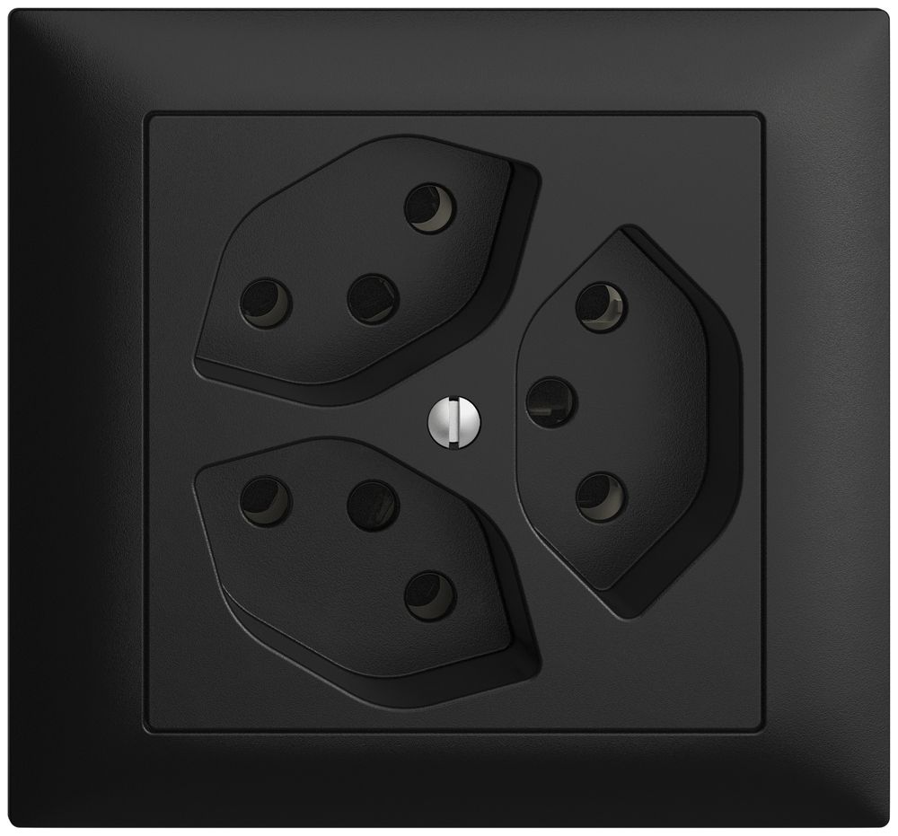 EB-Steckdose EDIZIOdue 3×T13 schwarz