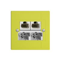 UP-Dose SOHO 2×TT/2×RJ45/u lemon getr.ITplus EDIZIOdue