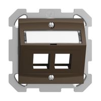 UP-Montageset EDIZIOdue FM, mit Schrägauslasshaube, für 2×Keystone, coffee