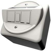 AP-Dose 30° Cecoflex Standard für 2×RJ45 Keystone / 1×CLIK LC