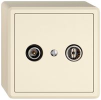 AP-Antennendose TV-R EDIZIO.liv SNAPFIX® Durchgangsdose 15dB cr