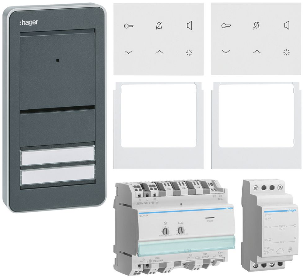 Set Audio elcom.home für 2Wohnungen Innenstation weiss/Aussenstation anthrazit