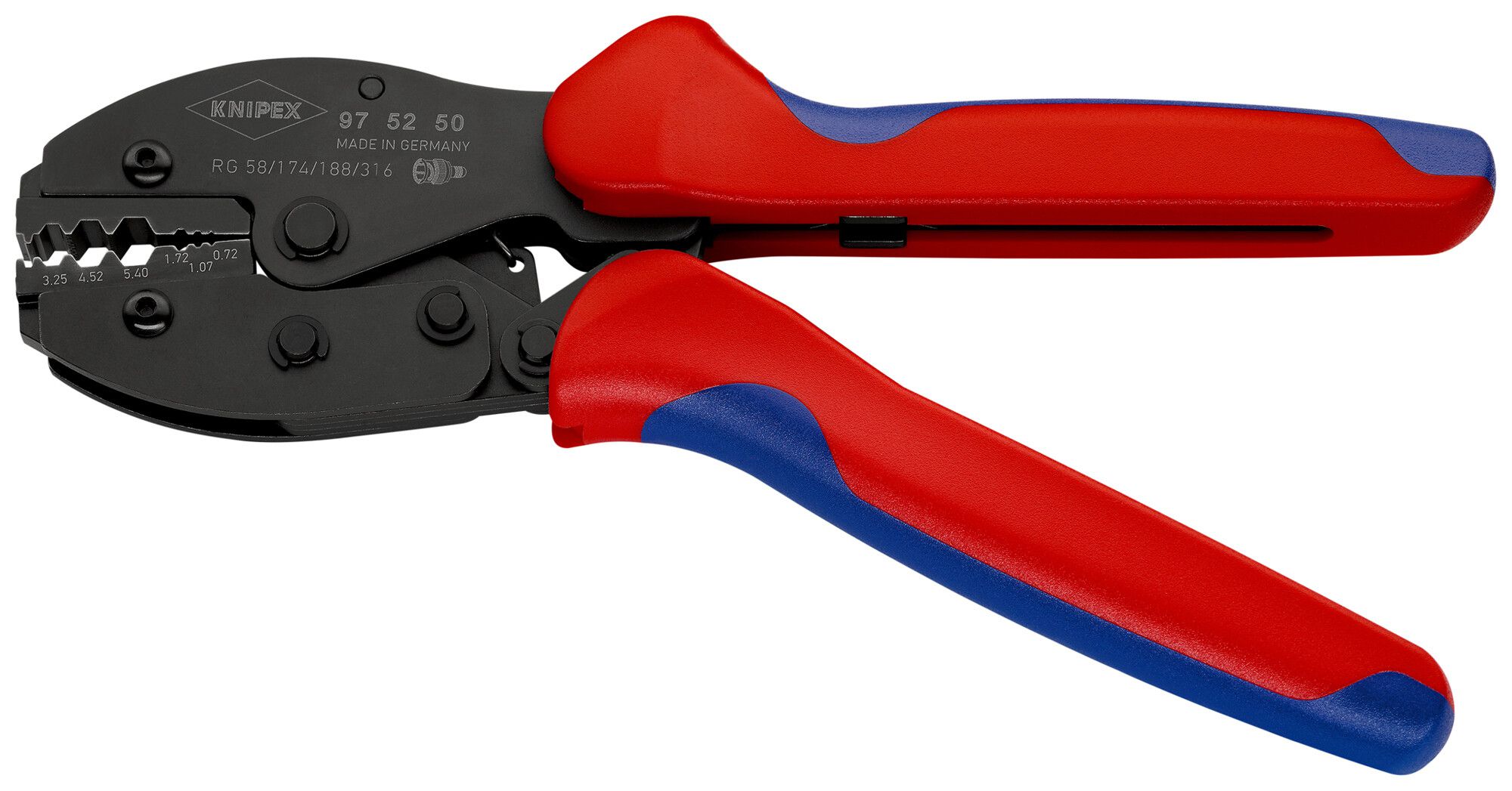 Pinza di serraggio KNIPEX PreciForce 220mm, BNC per RG 58, 174, 188 e 316
