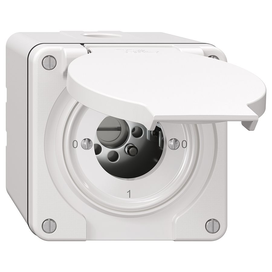 NAP-Drehschalter NEVO, 0/1L, ohne Zylinder, KS, 0-1-0-1, weiss