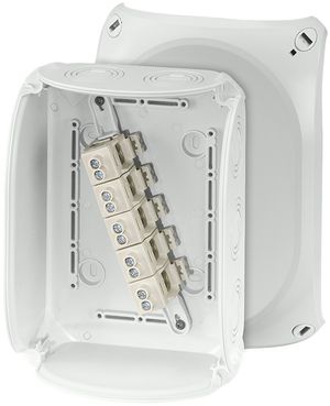 Boîte de dérivation AP Hensel KF G avec bornes 5×10mm² gris