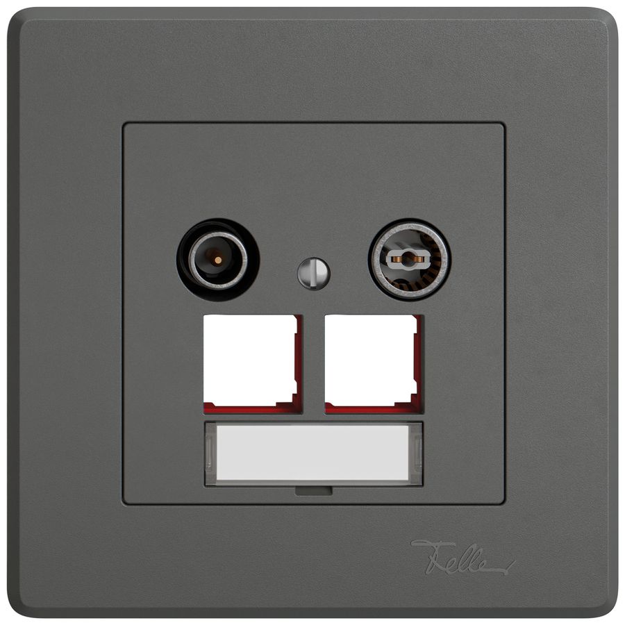 Prise multimédia ENC TV-R EDIZIO.liv SNAPFIX® EASYNET p.2×RJ45 S-One 11dB grf