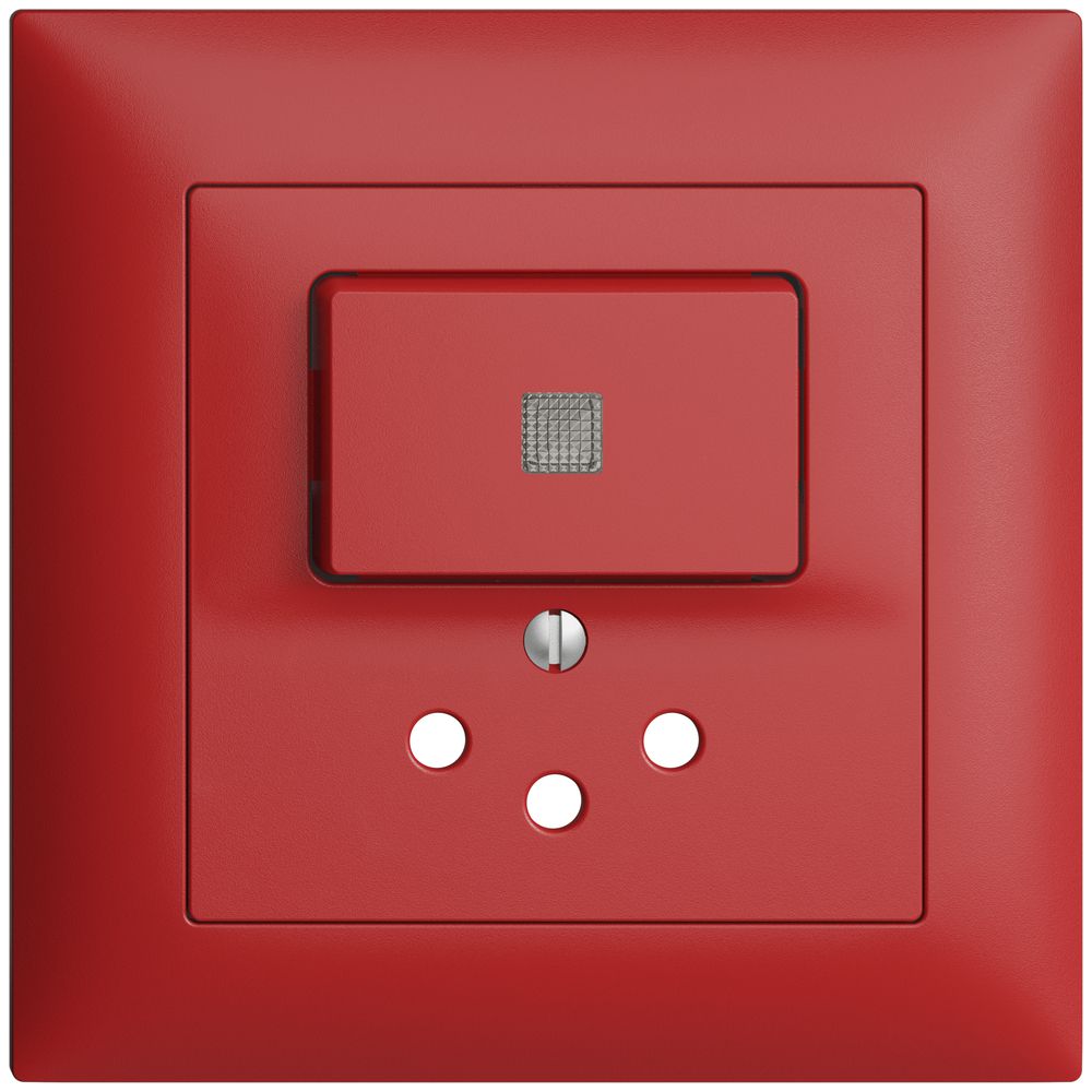 UP-Frontset EDIZIOdue T12 88×88mm berry mit Linse, mit Kinderschutz