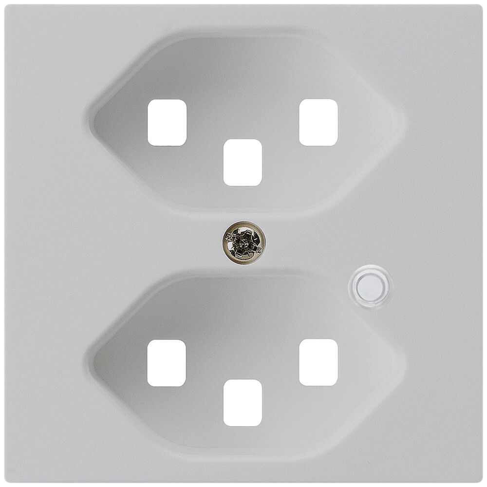 Piastra frontale per presa Hager kallysto 2×T23 illuminato H grigio chiaro
