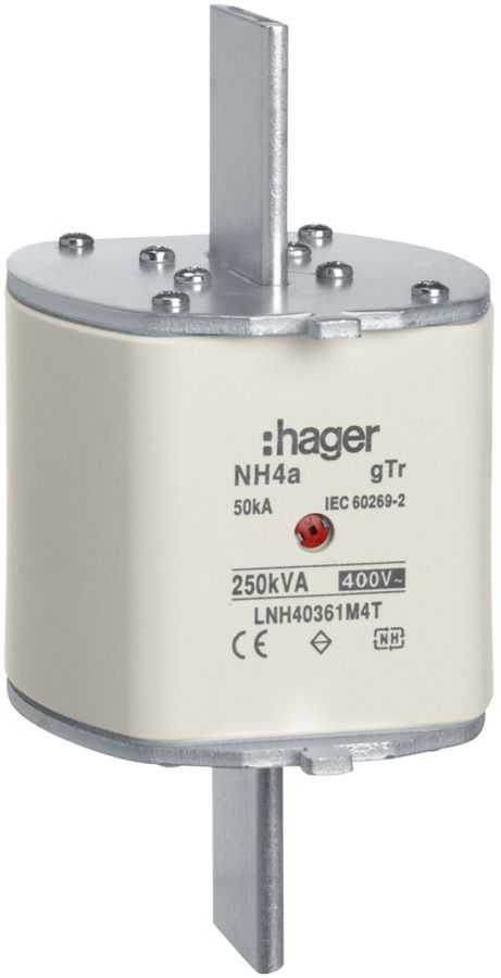 Fusible HPC Hager DIN4c 400VAC 361A 250kVA gTr avertisseur central inoxydable