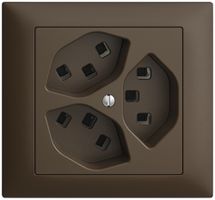 EB-Steckdose 3×T23 16A EDIZIOdue coffee, mit Steckklemmen