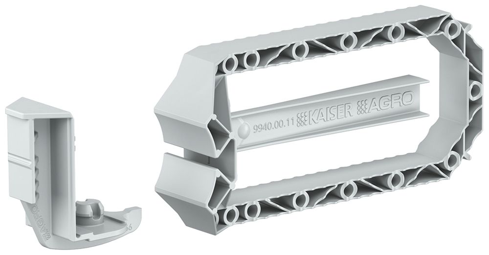 Montageset AGRO Prefix® 137×59×16mm, hellgrau, 2 Flügel, 2 Adapter