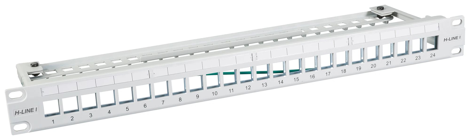 Patchpanel 19" H-LINE I 24-Port Keystone leer geschirmt 1HE grau