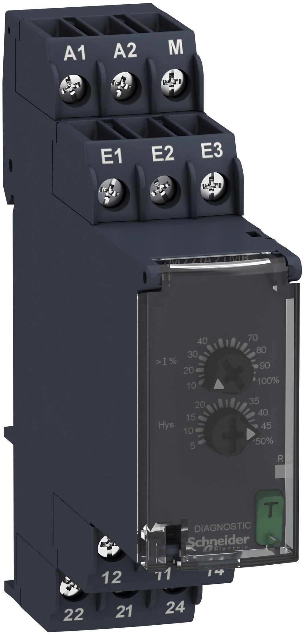 Relè sorveglianza corrente AMD Schneider Electric 24…240VAC/DC 4…1000mA, l=23mm