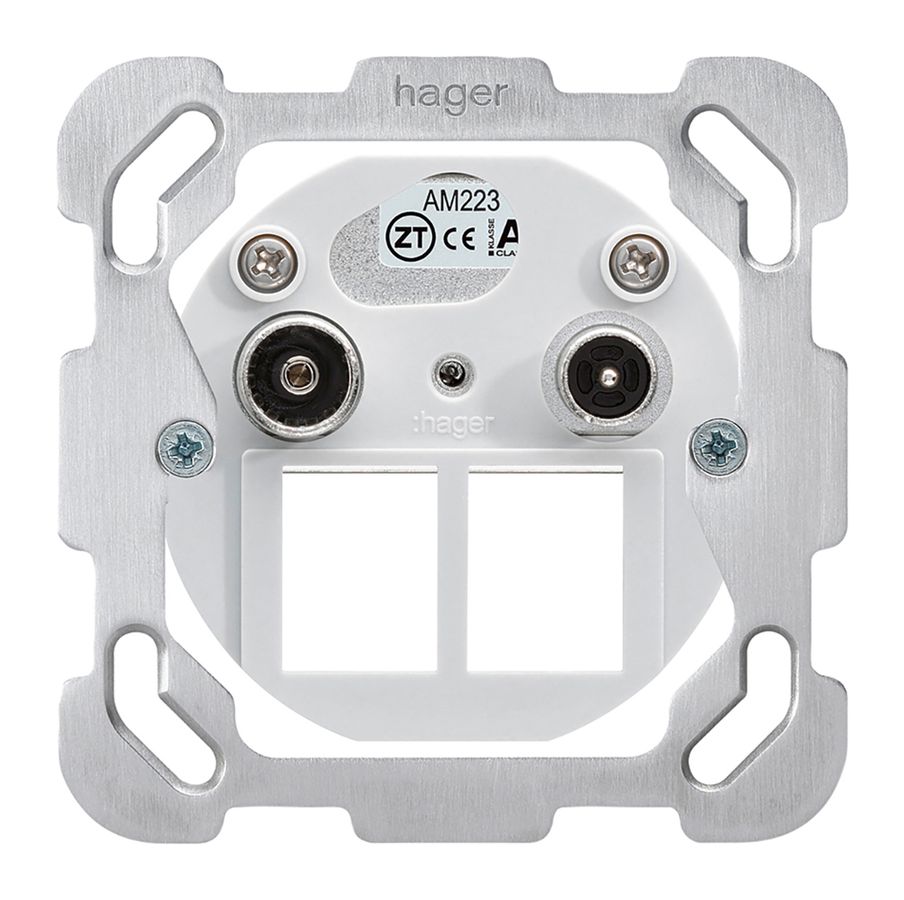 Einsatz zu Multimediadose Hager R/TV Bauart F 23dB 2GHz