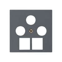 Placca frontale kallysto 3×coassiale/2×RJ45 antracite