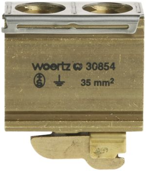 Schutzleiter-Reihenklemme Woertz 70…120mm² Schraubanschluss 2×1 G-Schiene