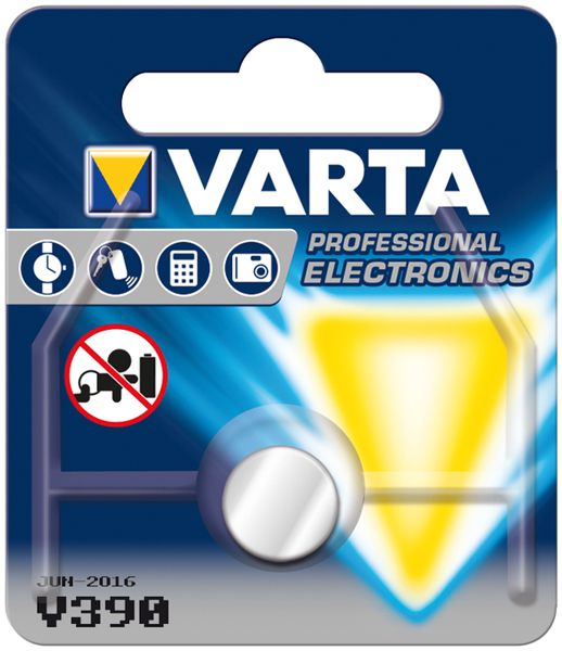 Pila bottone ossido argento VARTA V390, 1.55V blister a 1 pezzo