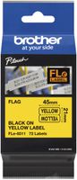 Schriftbandkassette Brother FLE-6511 45×21mm×72 Stück gelb/schwarz
